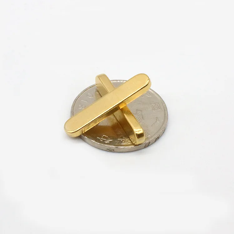 Neo Gold Coating Runway Magnet Neodymium Magnetic Disc Ellipse Shape Industrial Magnet
