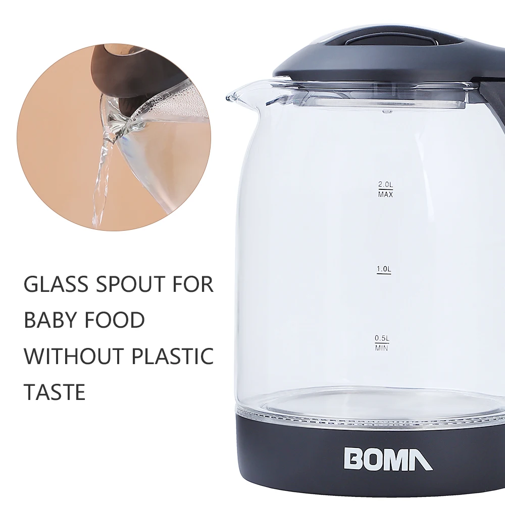 boma kitchen 2l glass container electric