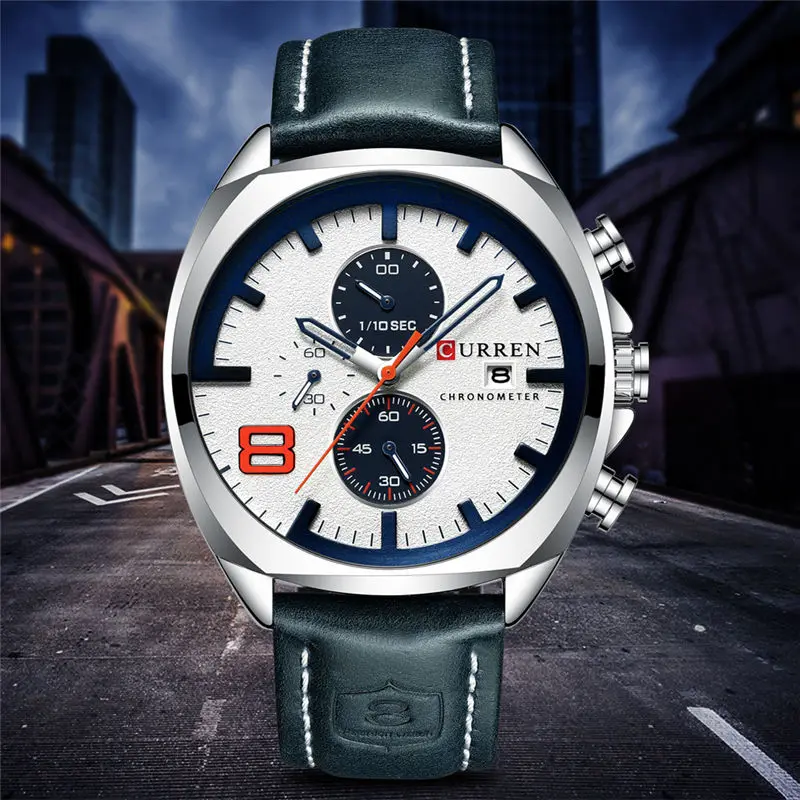 CURREN 8324 Sport Watch Men Top Brand Luxury Quartz Men's Chronograph Date Fashion Waterproof Wrist Watches Relogio Masculino