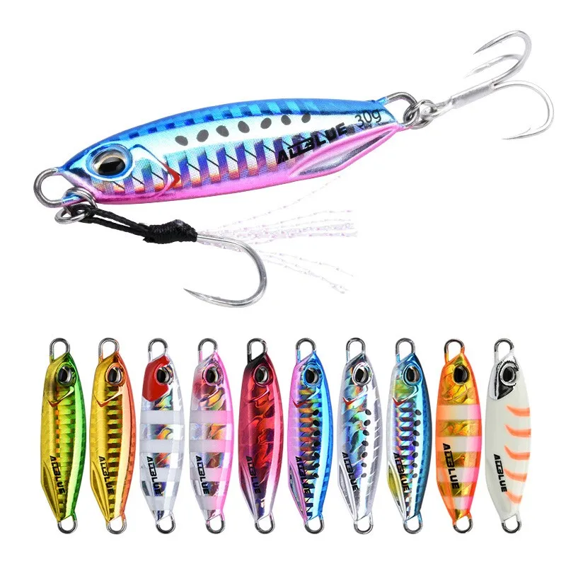 Lead Fish Metal Jig With Hooks Sinking Saltwater Freshwater Shore