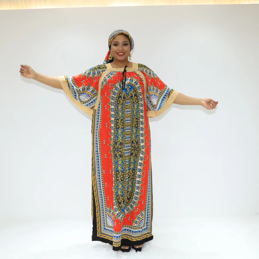 西アフリカ製　ブガラブ　BOUGARABOU　大 African Dresses Good Quality Abaya Love Sahara KT1095-540FY
