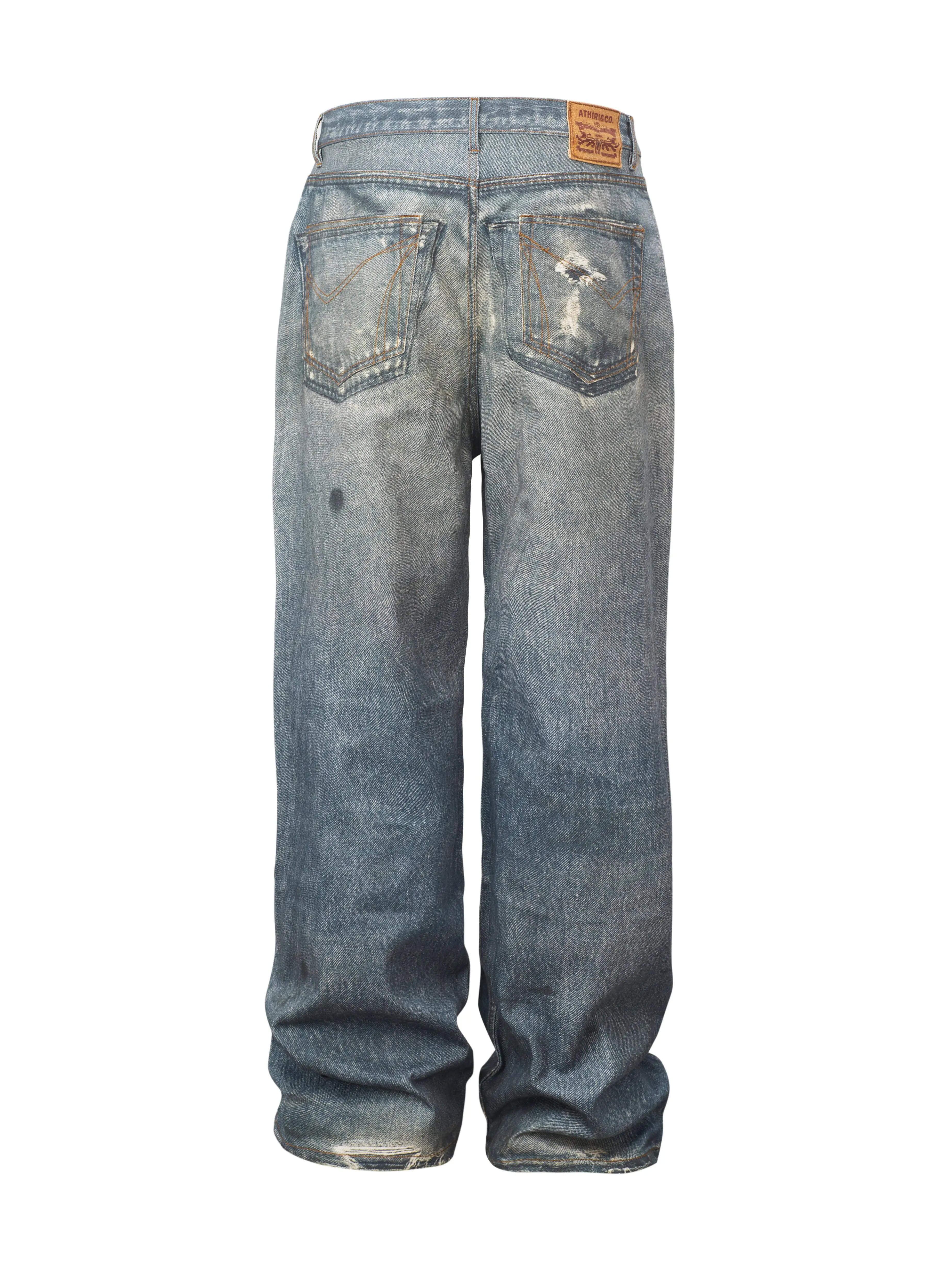 Look Like Denim Jeans 3D Digital Printing Trompe L'oeil