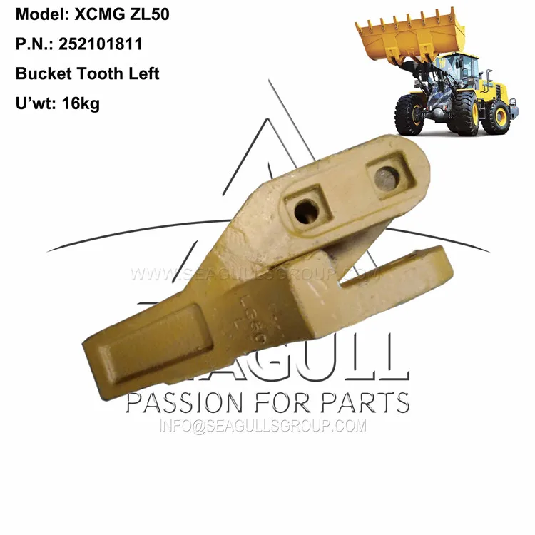 Excavator Bucket Tooth Types Loader Teeth Product ZL50 Bucket Tooth Right 252101812