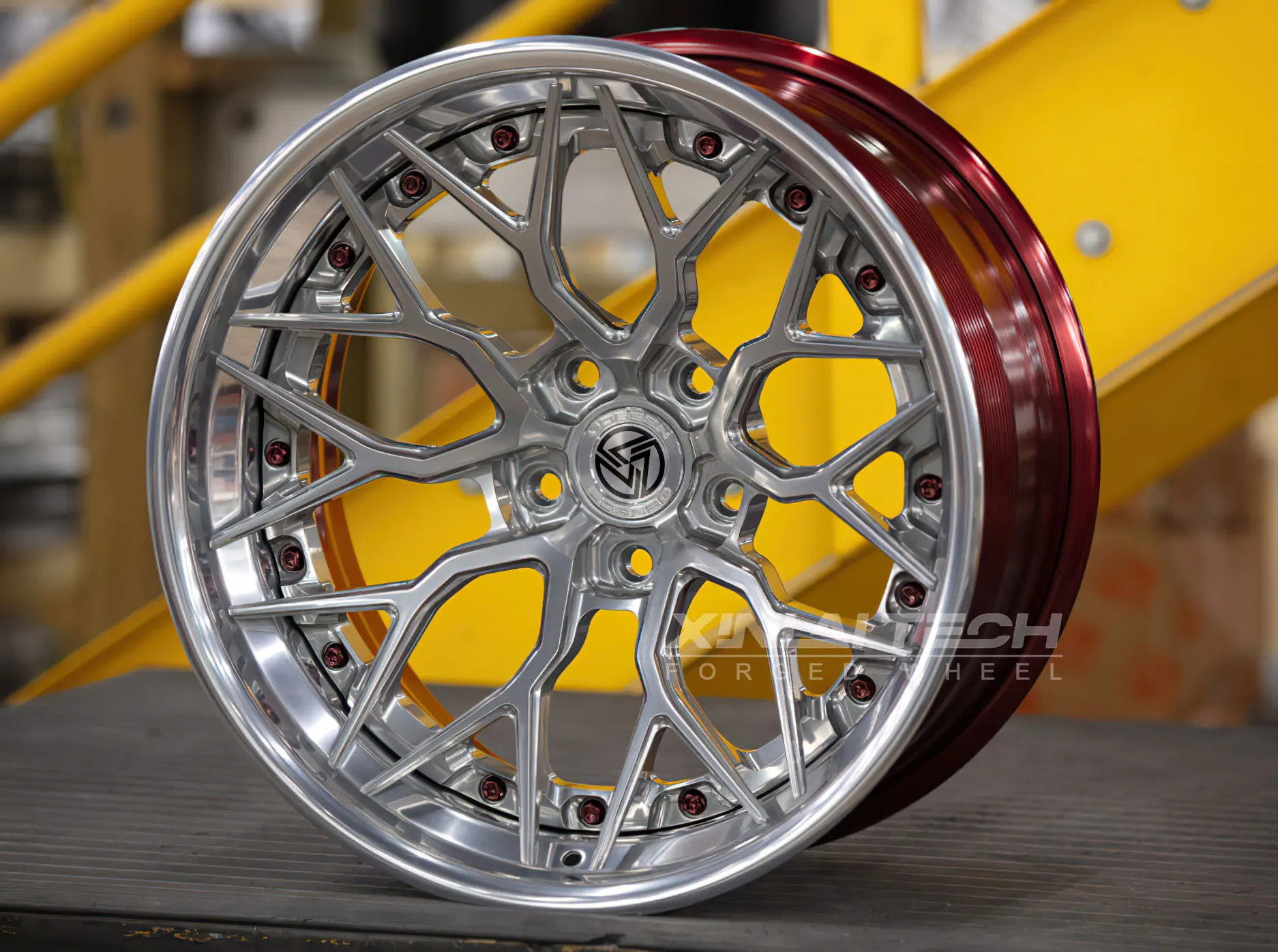 XL 3 Piece Forged Wheel Deep Lip Deep Dish Concave Wheels 5x112 5x114.3 5x120 Custom Wheels 18 19 20 21 22 23 Inch Rim - Image 5