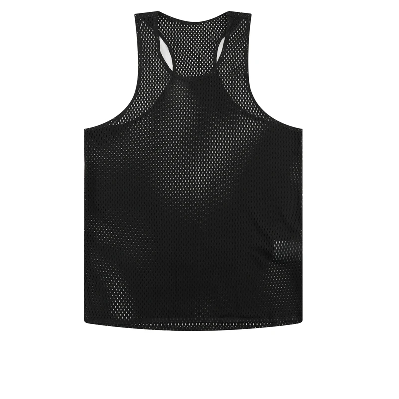 Seamless Mesh Breathable Man Big Hole Quick Dry 100% Polyester 100 GSM Marathon Running Sleeveless T-Shirt for Men