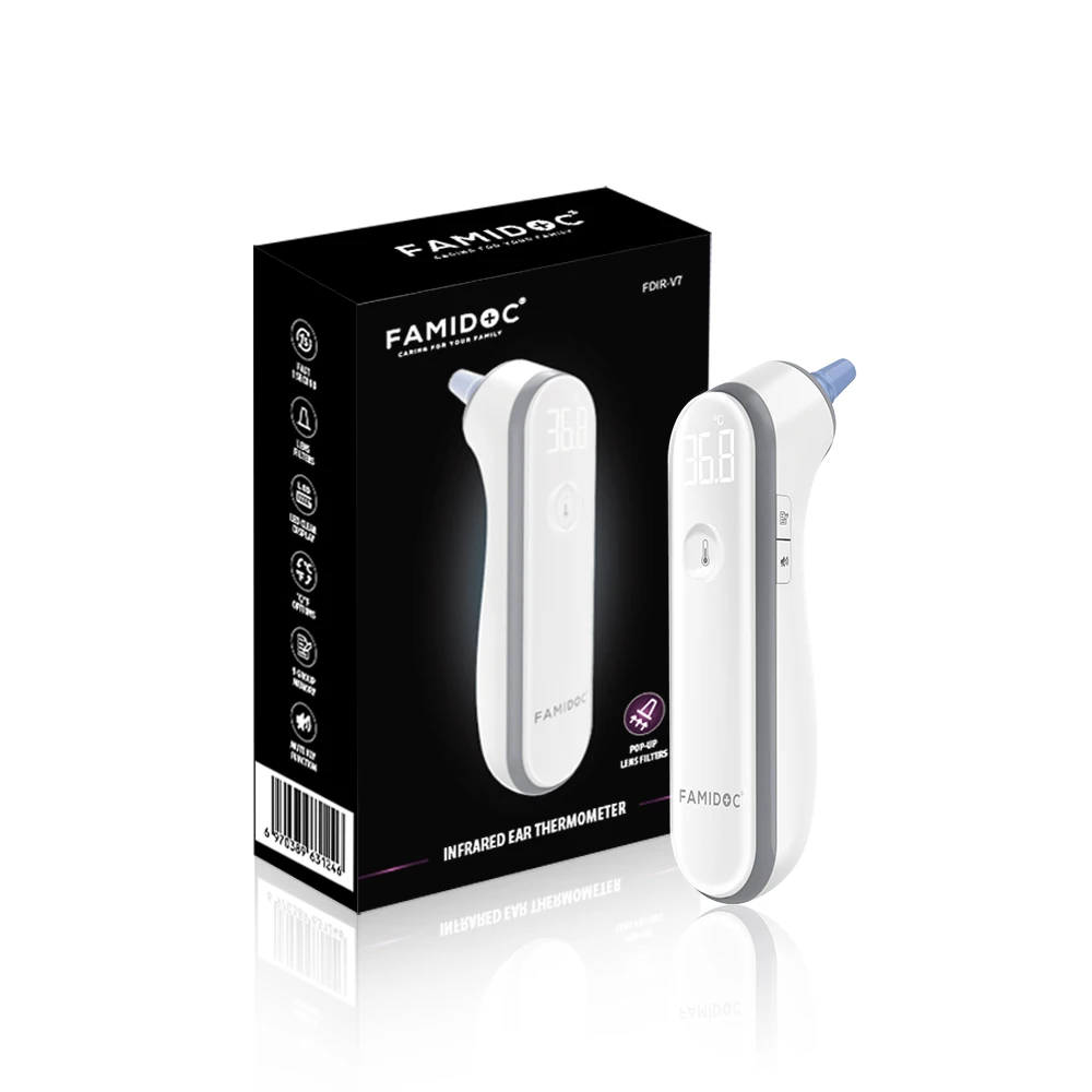 For Famidoc Customizable Bluetooth Medical Thermometers Infrared Ear & Tympanic CE 510K Certified Electric Power Source
