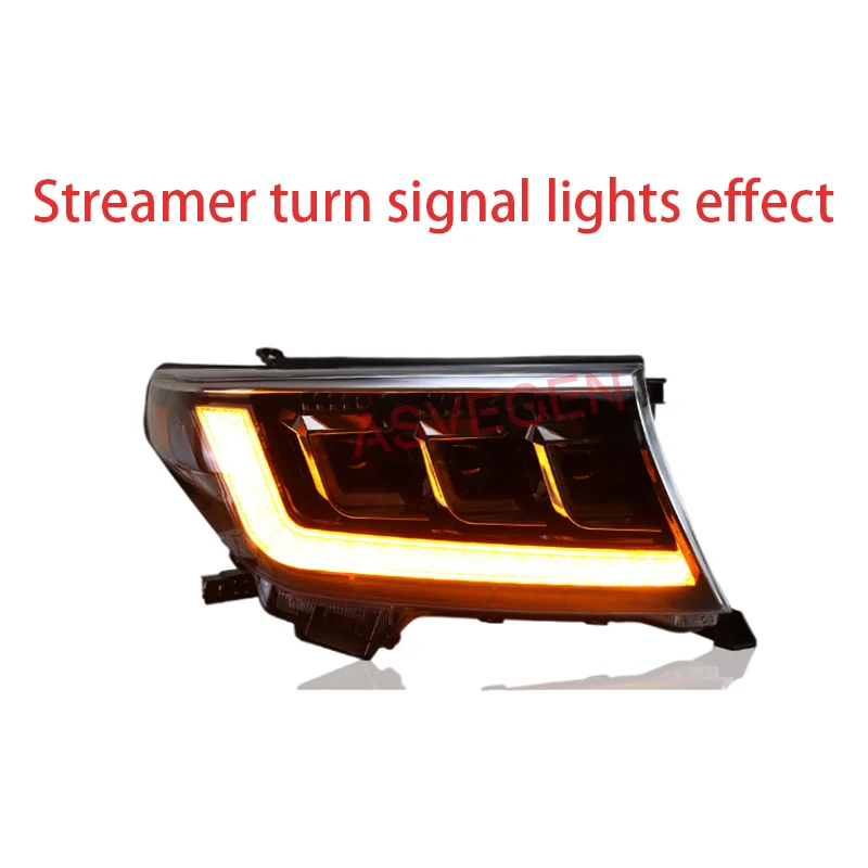 NEW Style Modified Lighting System Led Headlights for Land Cruiser Lc200 2008-2016 Head Lamp Angel Eye 3 Lens Fj200 Lc200