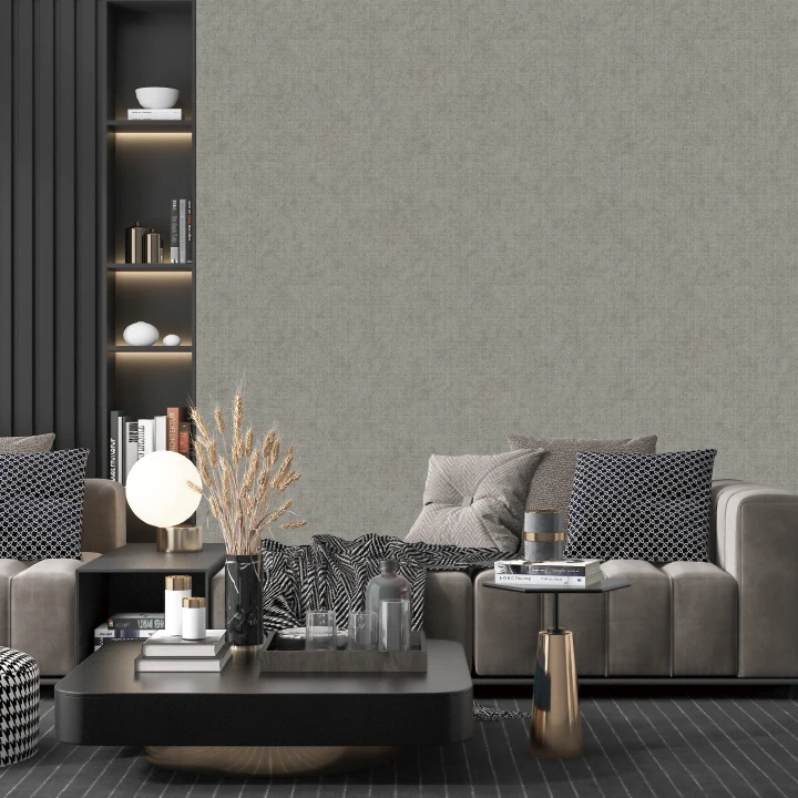 Classic Straw Texture Wallpaper Plain Solid Color Wall Paper Simple Modern Non Woven Wallpaper