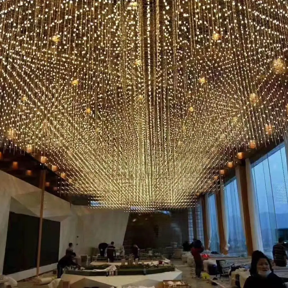 ECOJAS Good Quality Custom Creative Large Decorative Engineering Chandelier Lights for Sri Lanka Hotel