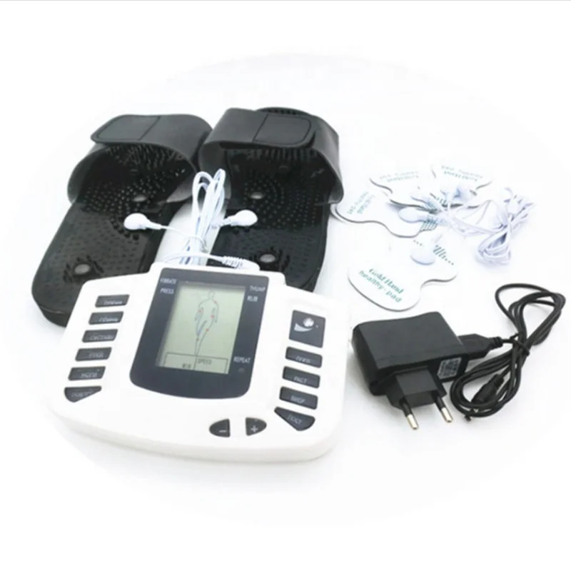 Electrical Stimulator Muscle Massager Slipper Electrode Pads Body Relax  Pulse Tens Acupuncture Therapy Digital Machine EU Plug