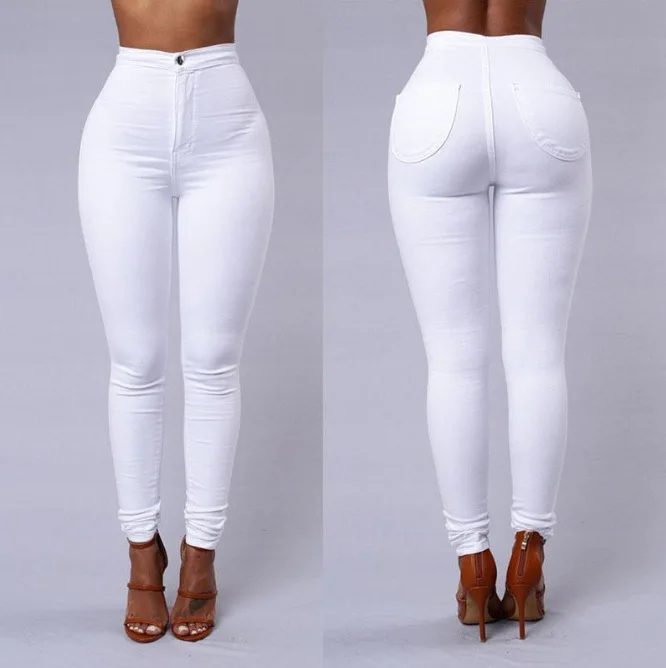 Elástico Sexy Skinny Lápiz Jeans Para Mujeres Vendaje Denim Plus Tamaño Jeans  Cintura Alta Lápiz Pantalones Skinny Jeans Nuevo 2019 De 16,79 €