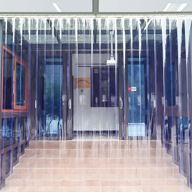 Customize 1.3~3mm Transparent PVC Soft Curtain for Door Wind Resistance Workshop Anti Dust Prevention Air Conditioning Partition