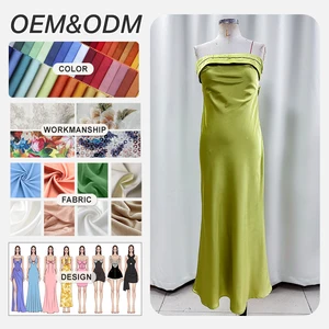 OEM & ODM Wholesale Custom Women's Satin Strapless Maxi Dress Elegant Evening Party Gown Chinese Manufacturers Clothing