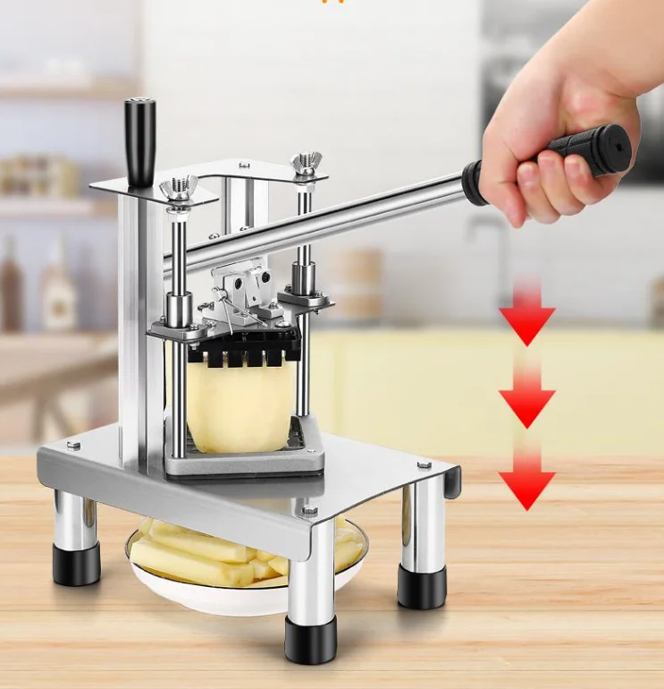Kitchen Stainless Steel Tools Manual Small Cucumber Bar Cutting Machine Vertical Fries Cutter Potato French Fry Cutter Machine