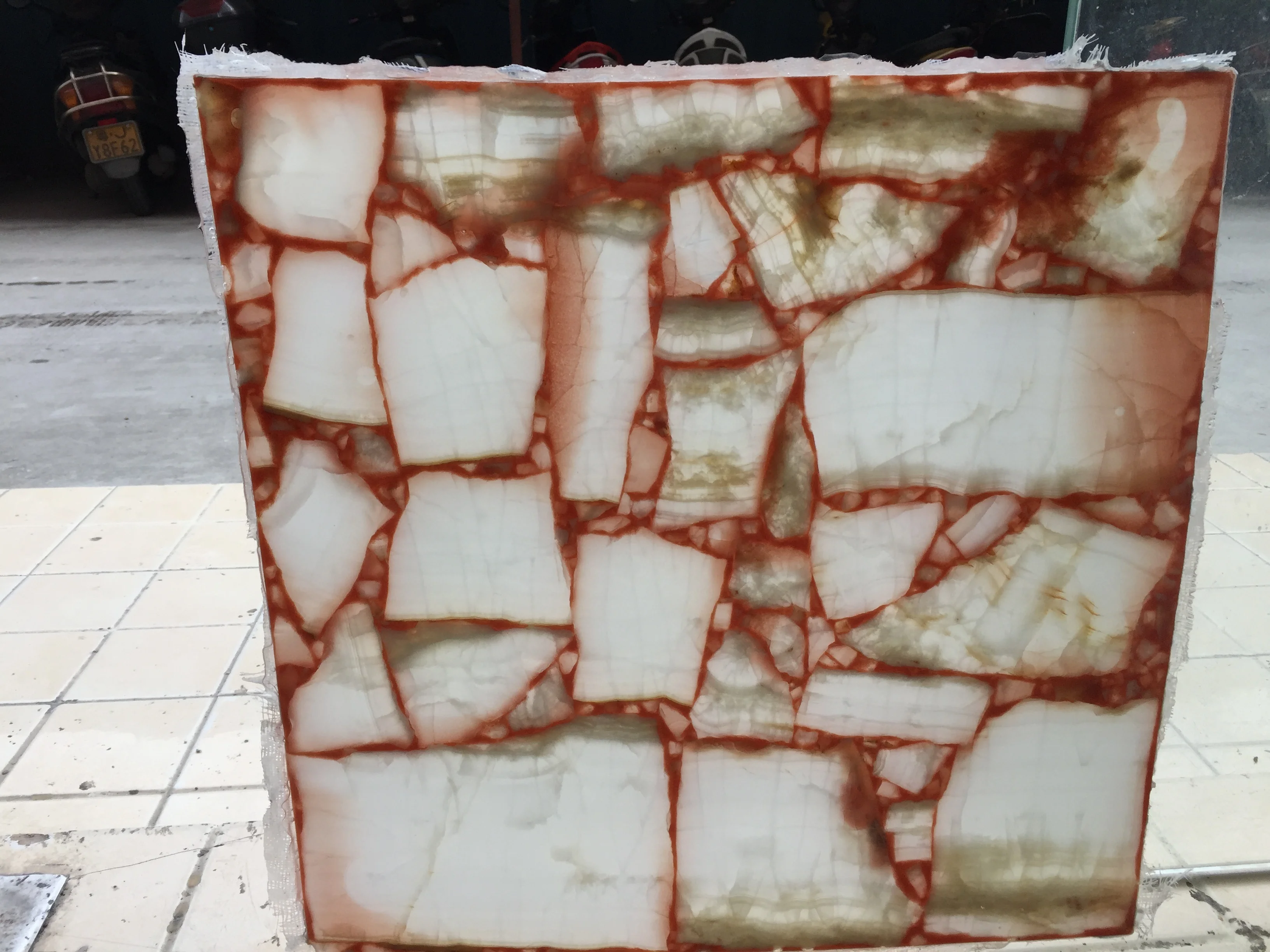 Translucent Artificial Onyx Slabs Translucent Stone Veneer for Bar Counter