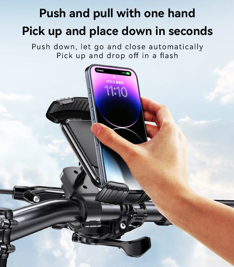 Yesido 360 Rotation Adjustable One-touch Stabilization Locking Bicycle Car Phone Holder