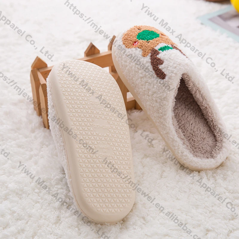 Slippers Sneaker Outdoor Fur Tpr Smile Concha Embroidered Fluffy Cozy ...