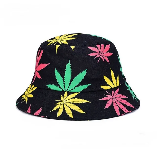 Men Women Maple Leaf Bucket Hat Hip Hop Fisherman Panama Hats Cotton Swag  Bob