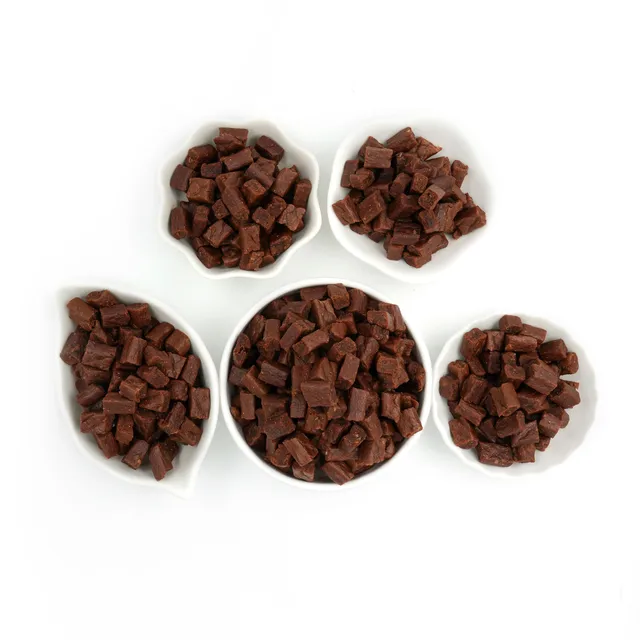 OEM ODM Manufacture Natural Dried Diced Beef Cubes High Protein Pet Food Dog Cat Chew Treats