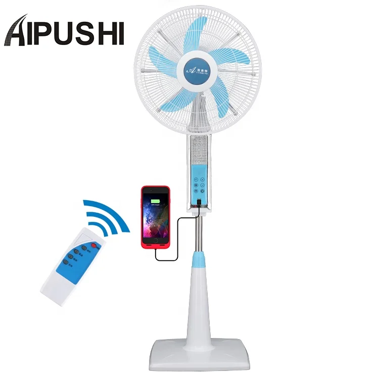 Solar  DC 12 Volt  Electric Battery  Fan AC DC Adapter Rechargeable Stand Fan With USB Port  Have LED Light Inside Battery Panel
