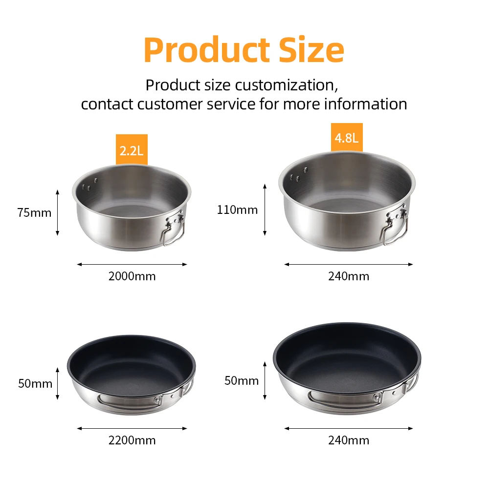 Wholesale Newly Design Stainless Steel Folding Camping Cooking Set Outdoor Camping Utensil Set For Travel details