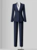 Cappotto blu+pantaloni dritti