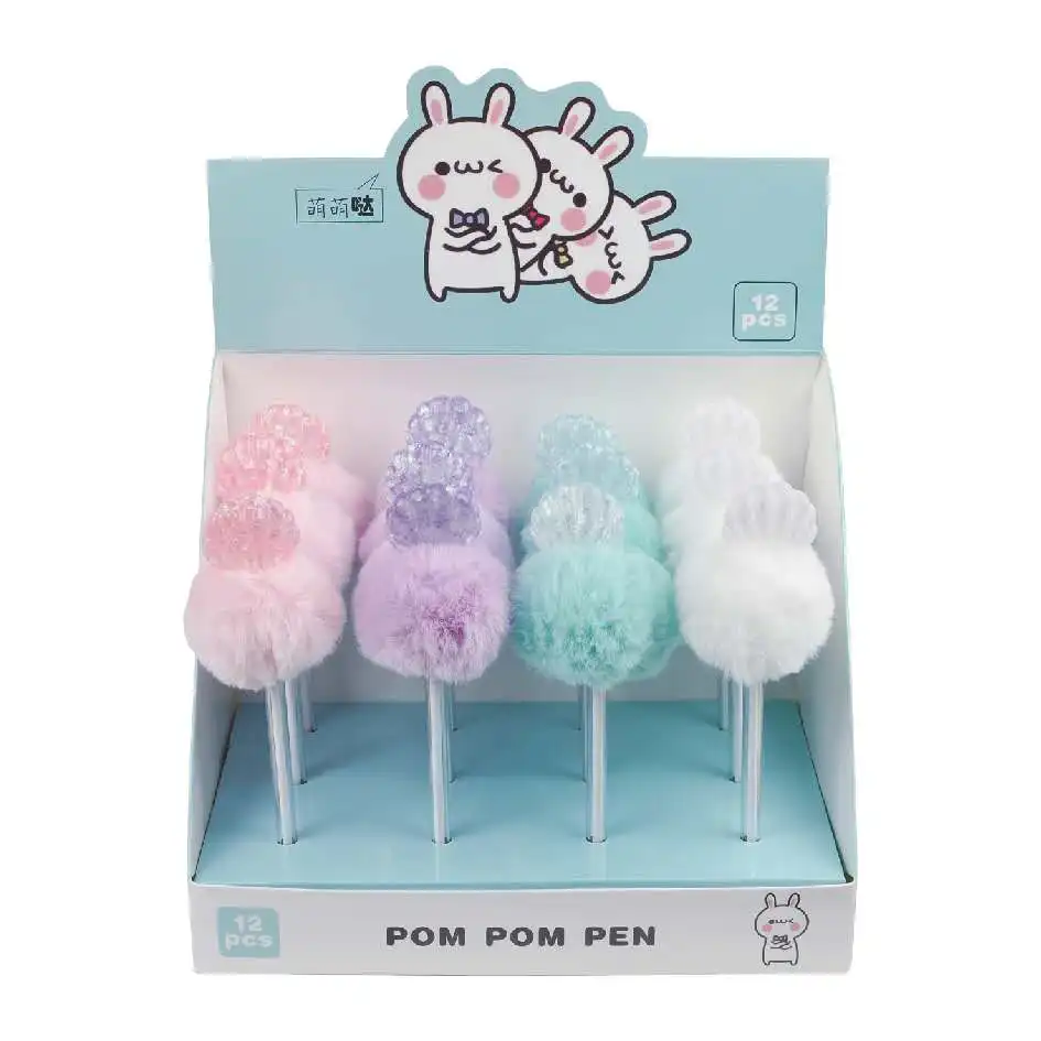 Шариковая ручка с помпоном в виде милых животных