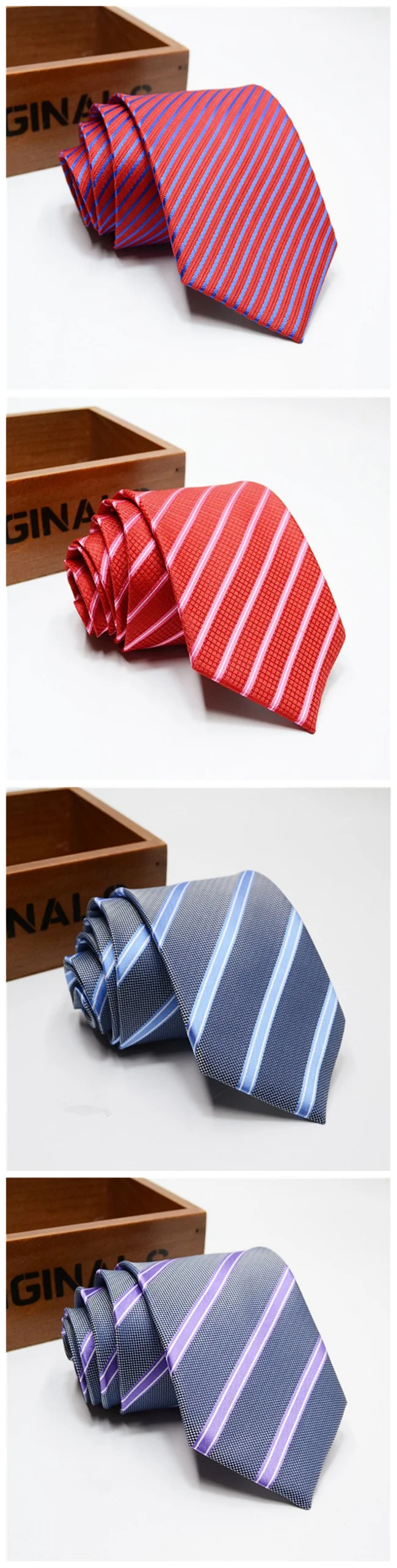 Cravate de cou rayée en Polyester pour hommes, livraison gratuite