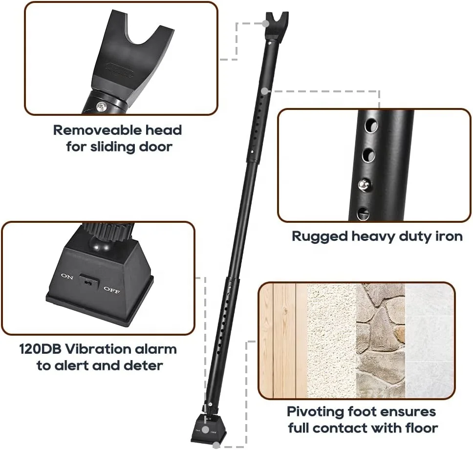Security Door Jammer Door Security Bar Sliding Window Bar With Alarm