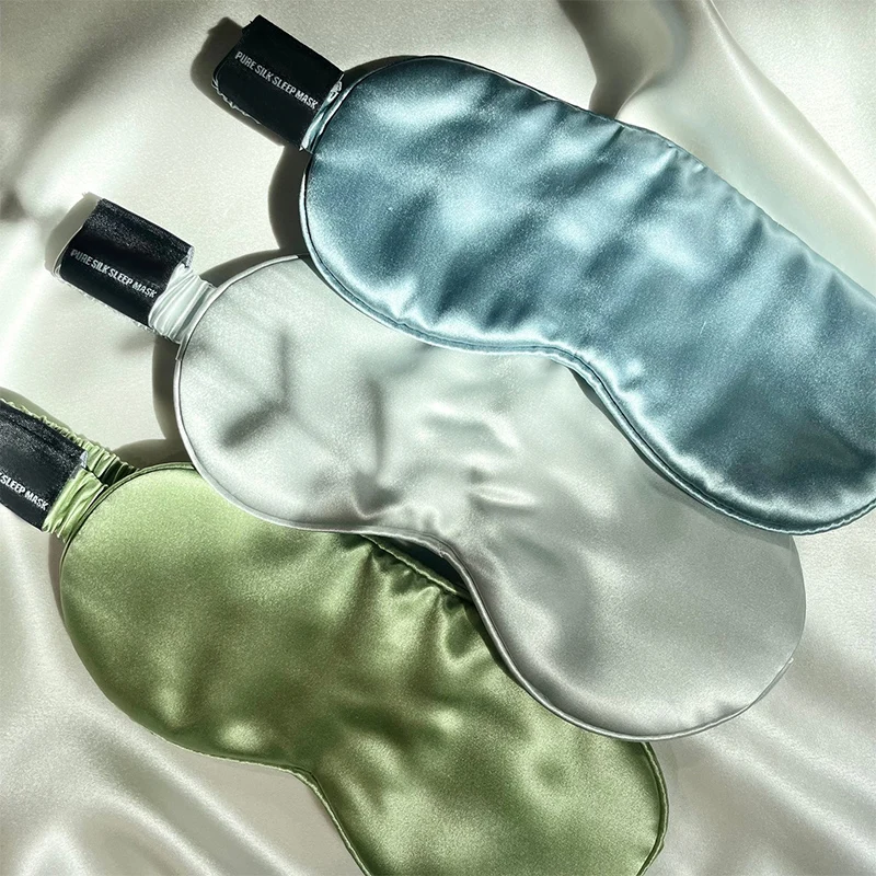 Custom Logo Private Label Satin Eyemask Luxury Polyester Satin Eye Mask