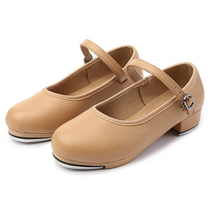 Girls' Tap Shoes Children's Stage Performance Shoes Low Heels Soft Soles Modern Dance Shoes in Indoor Outdoor Squares