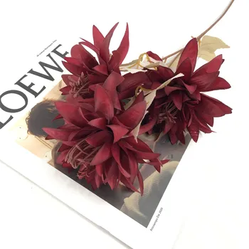 High simulation artificial chrysanthemum indoor decoration silk plastic mum preserved funeral flower arrangements