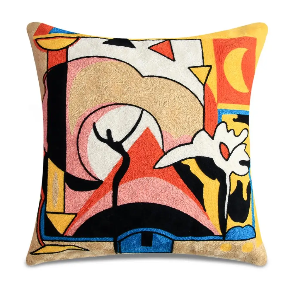 Custom Picasso Abstract Throw Pillows Cushion Cover Home Decorative Sofa Seat Embroidery Cushion Cover