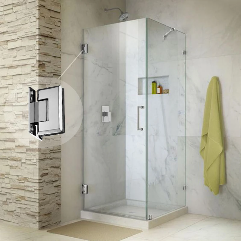 Frameless 360 Degree Pivot One Way Black Bathroom Shower Screens Door Gate Clamp Hinge for 8 12 mm Toughened Glass