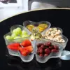 Plato giratorio de cristal rayado.