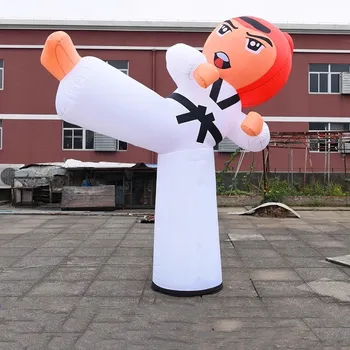 Outdoor led lighted air blow up advertising inflatable taekwondo man for event decoration