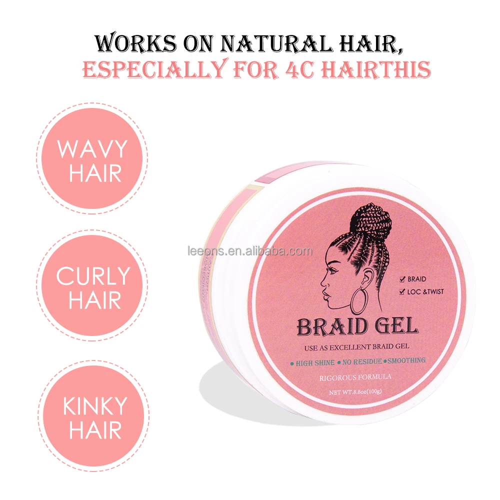 Custom Logo Neat Braid Loc N Twist Gel Private Label Edge Control Extreme Hold Conditioning