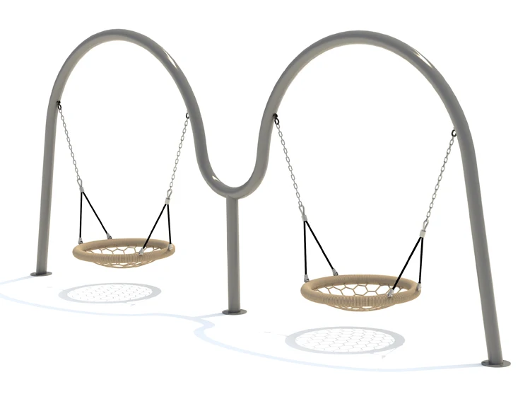 High-quality Children's Outdoor Metal Swing Set, Three-person Seat, Circular Swing, Large Outdoor Amusement Equipment