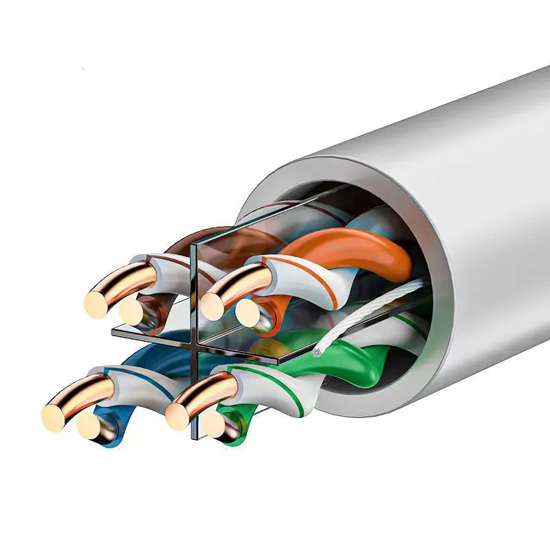 Cavo Ethernet Cat5E doppio schermato in rame senza ossigeno, cavo di rete Gigabit per uso domestico, ingegneria, CCTV e PoE