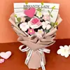 Bouquet di cotone rosa amore - cipria