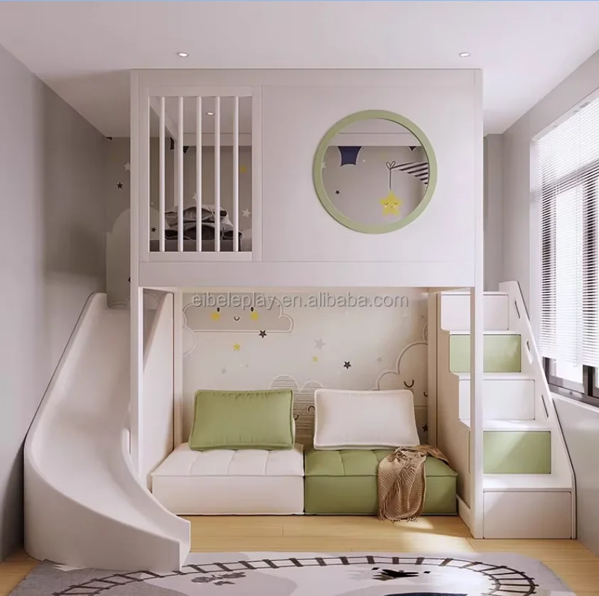 Customized Modern Kids Beds Kids Bedroom Furniture Setup Solid Wood ...