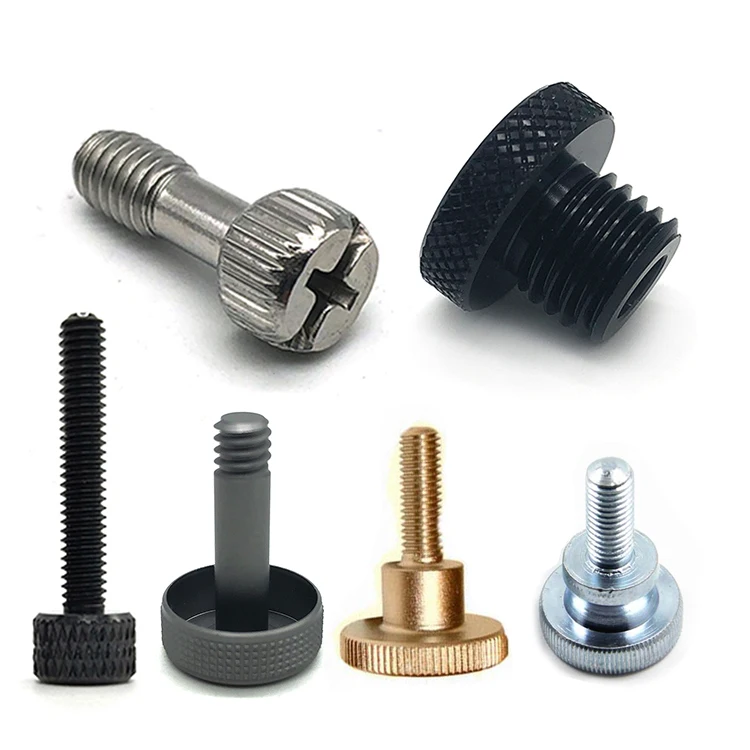 M5 phẳng có khía đầu đầy đủ ren ngón tay cái vít tay có khía vít