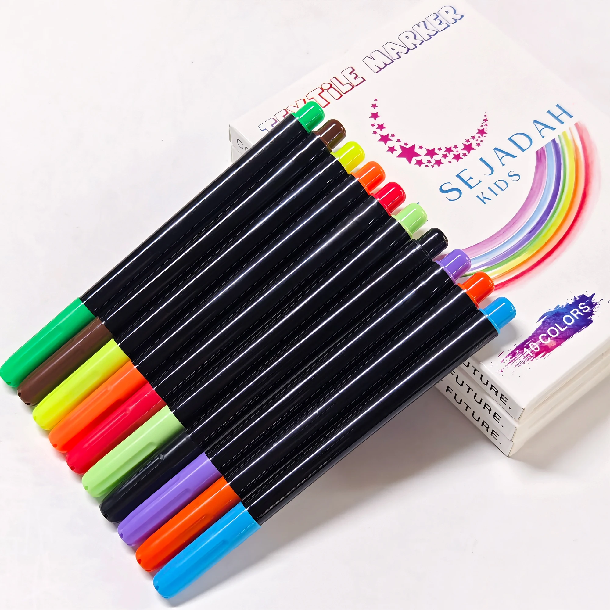 10 Assorted Color Permanent Fabric Markers Art Pen For Clothes & T