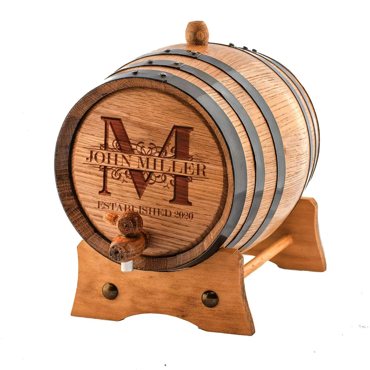 WOOD Wine Barrel - Engraved Oak 3L Customized Logo Beer Barrel