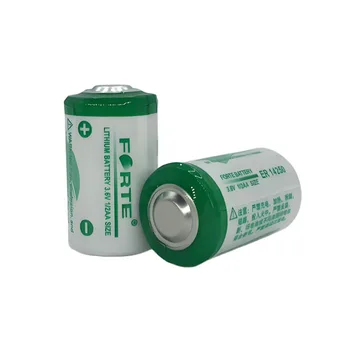 LSH 14 3.6V with Pins C Size Spiral Cell Battery 14250 Lithium Primary Battery 2 High Energy Li Socl2  12Ah Utility  Heat Meter