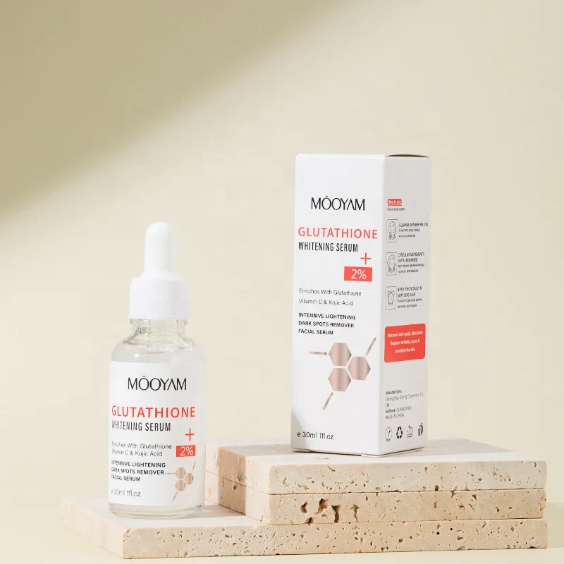 Vitamin C Kojic Acid Glutathione Serum Lightening Essence Private Label Whitening Face Skin Care Serum For Dark Spots Removal