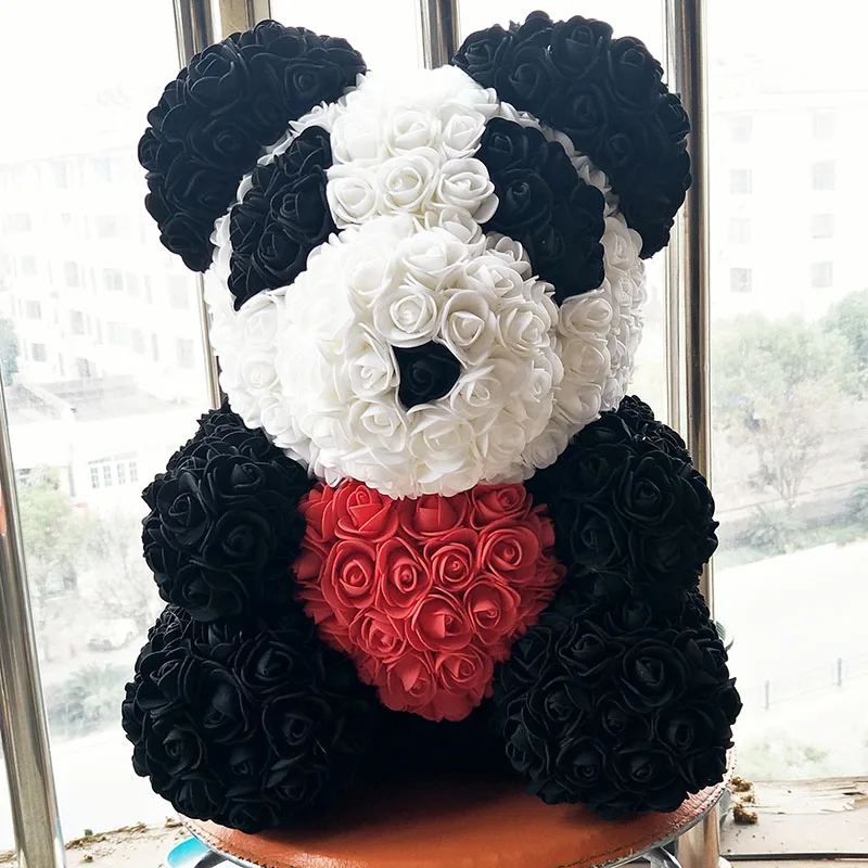 rose teddy bear black