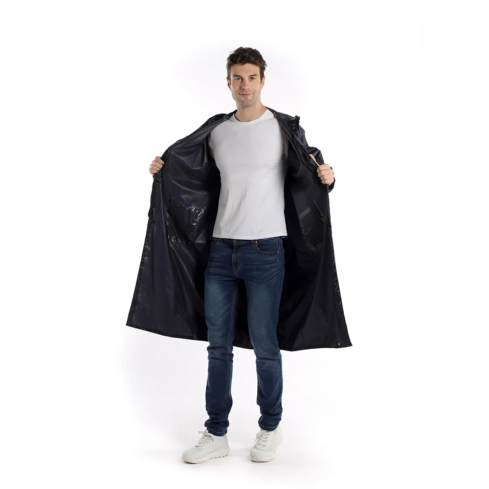 wholesale heavy duty durable hooded polyester raincoat rainwer