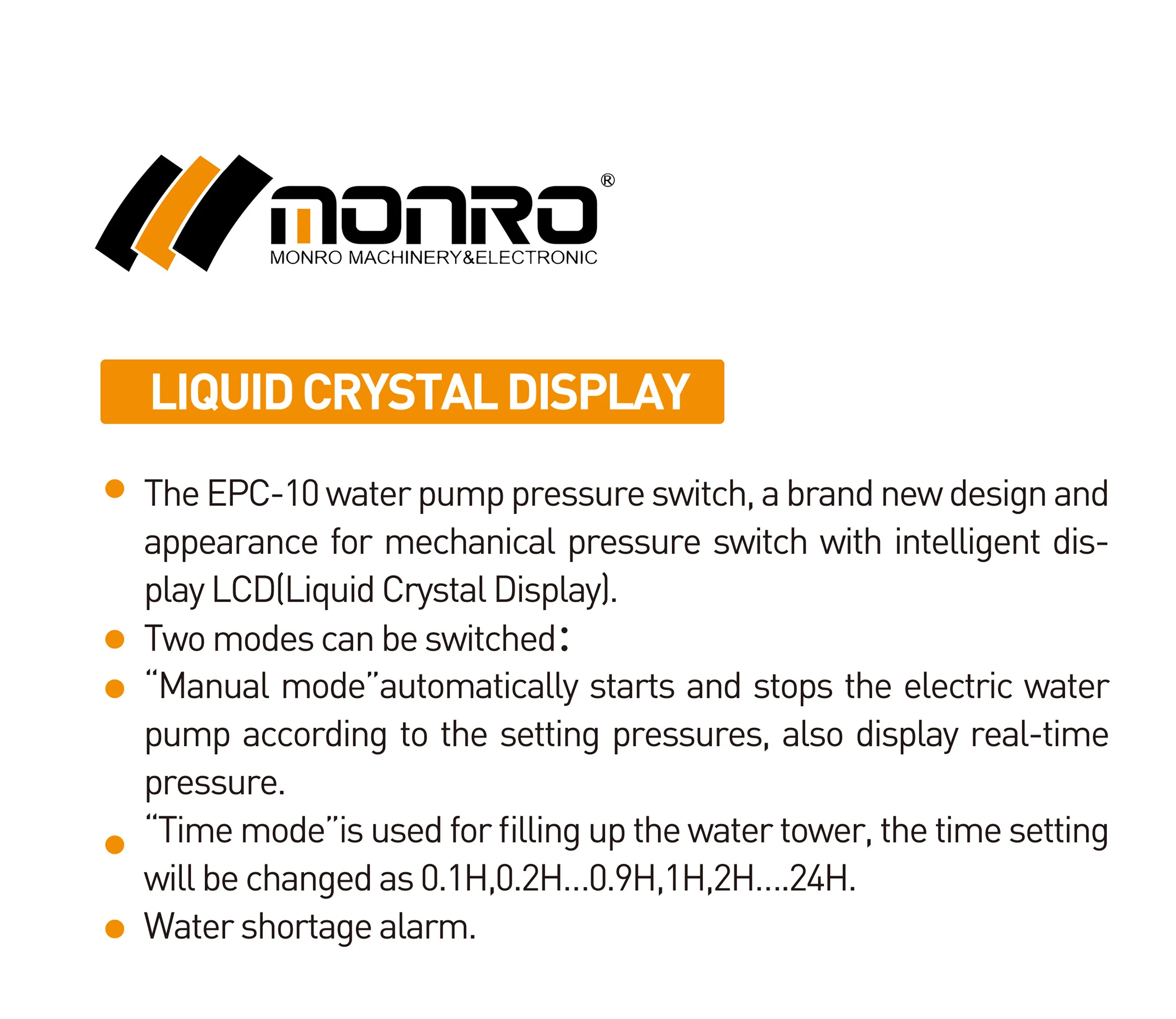 Switch for Water Pump, ARRIVAL, LCD, MODES, VOLTAGE - detail 6