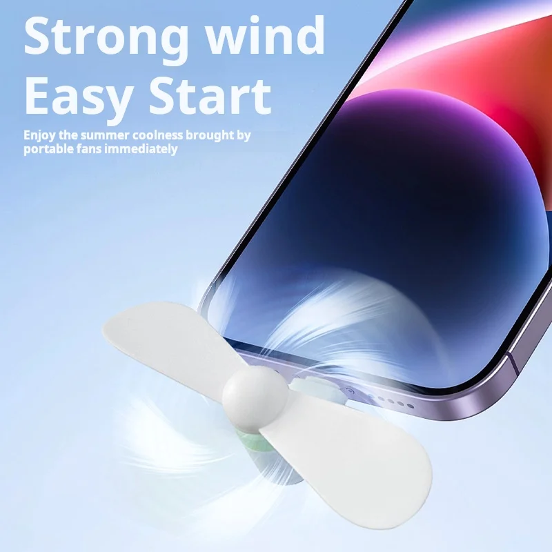Custom Logo Handheld Outdoor Android Portable USB Type C Fast Cooling Travel Mini Fan for Cell Phones